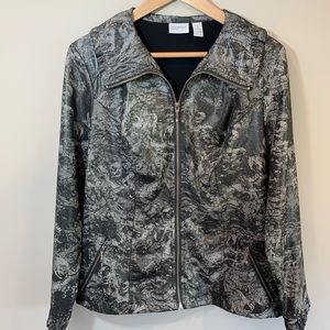 CHICO’S ZENERGY Zipper Metallic Jacket Size 1 / M
